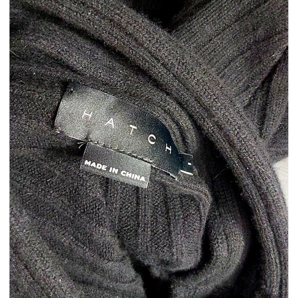 HATCH Sweater Black Marino Wool Pullover Chunky Rib Stretch XL Maternity - Picture 4 of 6